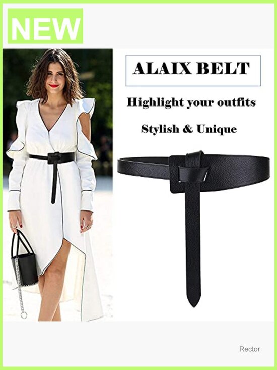 Genuine Leather Waist Belt Tie Knot Dress Belt Women\'s Accessory main image 4
